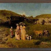 Gustave Courbet – Junge Damen des Dorfes 1851 | Giclée Kunstdruck gerahmt