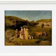 Gustave Courbet – Junge Damen des Dorfes 1851 | Giclée Kunstdruck gerahmt
