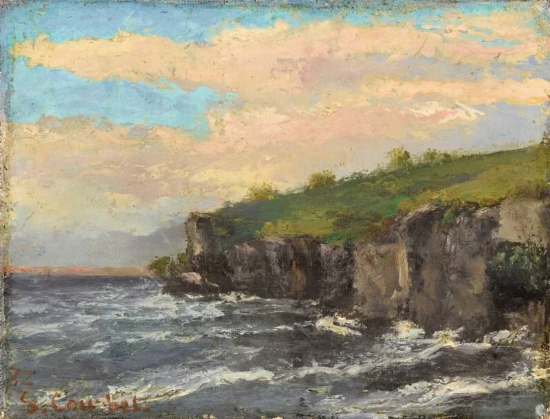 Gustave Courbet – Klippe am Wasser 1868 | Giclée Kunstdruck gerahmt