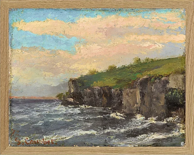 Gustave Courbet – Klippe am Wasser 1868 | Giclée Kunstdruck gerahmt