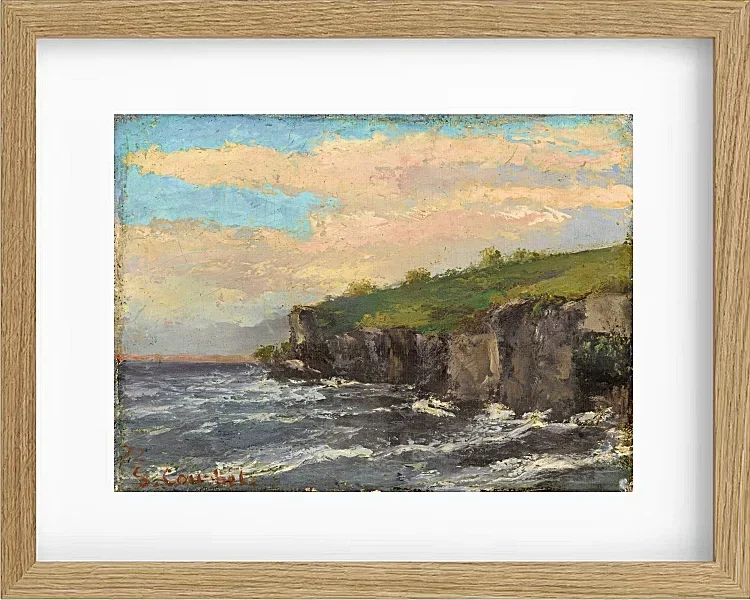 Gustave Courbet – Klippe am Wasser 1868 | Giclée Kunstdruck gerahmt