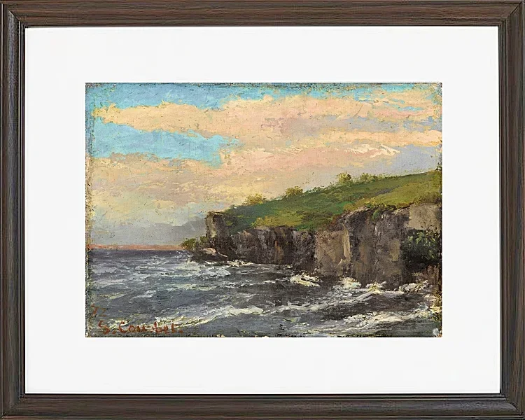 Gustave Courbet – Klippe am Wasser 1868 | Giclée Kunstdruck gerahmt