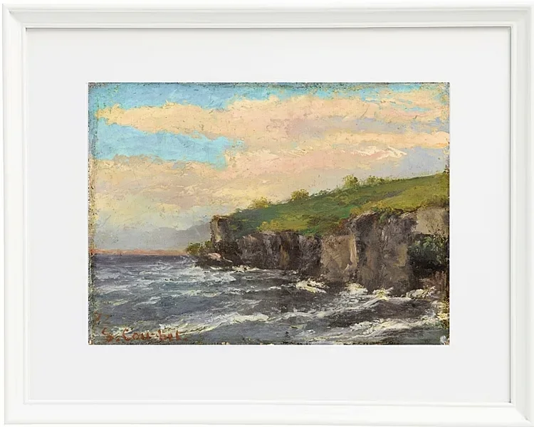 Gustave Courbet – Klippe am Wasser 1868 | Giclée Kunstdruck gerahmt