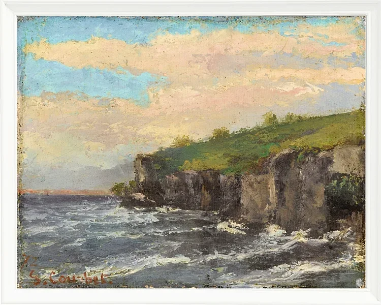 Gustave Courbet – Klippe am Wasser 1868 | Giclée Kunstdruck gerahmt