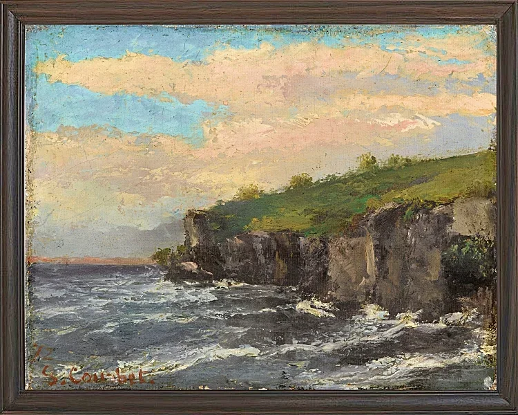 Gustave Courbet – Klippe am Wasser 1868 | Giclée Kunstdruck gerahmt