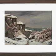 Gustave Courbet – Klippen am Meer unter dem Schnee 1864 | Giclée Kunstdruck gerahmt