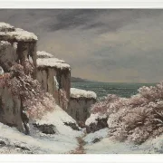 Gustave Courbet – Klippen am Meer unter dem Schnee 1864 | Giclée Kunstdruck gerahmt