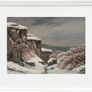 Gustave Courbet – Klippen am Meer unter dem Schnee 1864 | Giclée Kunstdruck gerahmt