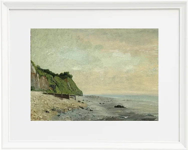 Gustave Courbet – Klippen an der Meeresküste 1865 | Giclée Kunstdruck gerahmt
