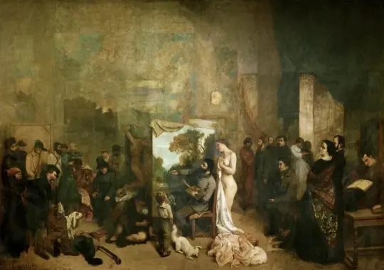Gustave Courbet | Studiet - 1850 | Indrammet kunsttryk | Realisme