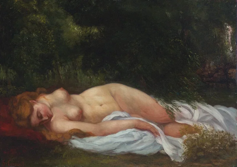 Gustave Courbet | Liegender Akt - 1866 | Gerahmter Kunstdruck | Realismus