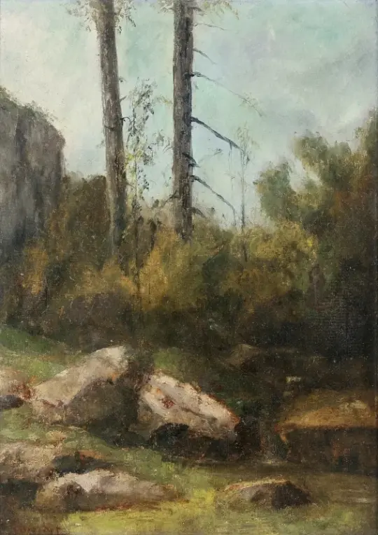 Gustave Courbet | Garenne de Bussac i Saintogne - 1866 | Indrammet kunsttryk | Realisme
