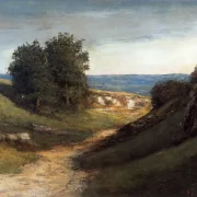 Gustave Courbet | Landschaft bei Gruyere - 1850 | Gerahmter Kunstdruck | Realismus