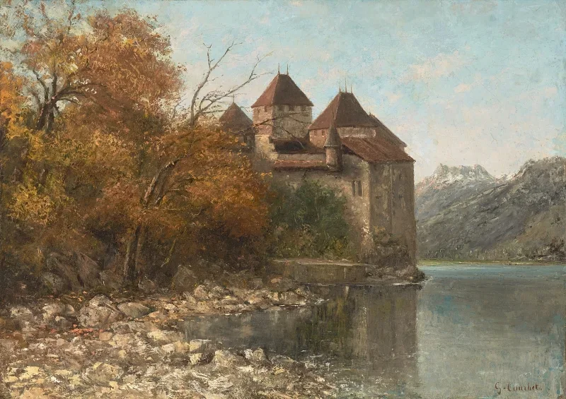 Gustave Courbet | Chillon Slot, Genevesøen – 1875 | Indrammet kunsttryk | Realisme