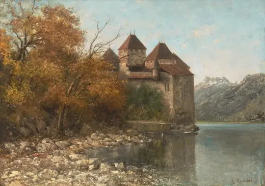 Gustave Courbet | Chillon Slot, Genevesøen – 1875 | Indrammet kunsttryk | Realisme