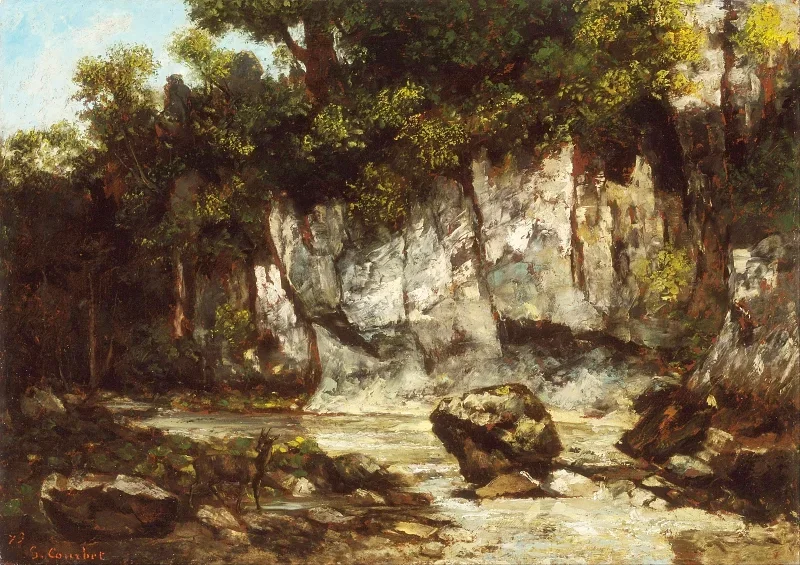 Gustave Courbet | Landskab med hjort – 1873 | Indrammet kunsttryk | Realisme