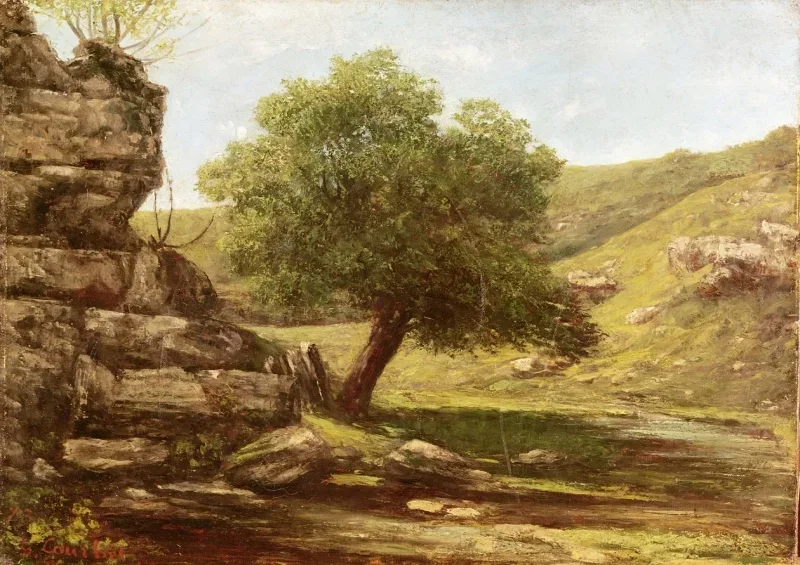 Gustave Courbet | Landskab – 1873 | Indrammet kunsttryk | Realisme