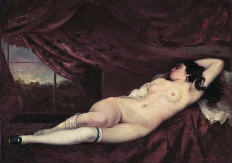 Gustave Courbet | Hvilende kvindelig akt – 1862 | Indrammet kunsttryk | Realisme