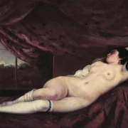 Gustave Courbet | Hvilende kvindelig akt – 1862 | Indrammet kunsttryk | Realisme