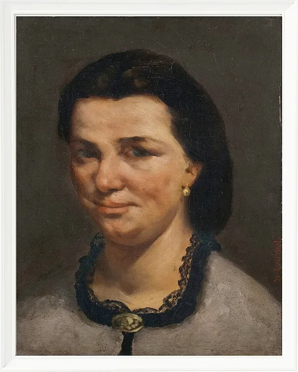 Gustave Courbet – Porträt einer Frau 1850 | Giclée Kunstdruck gerahmt