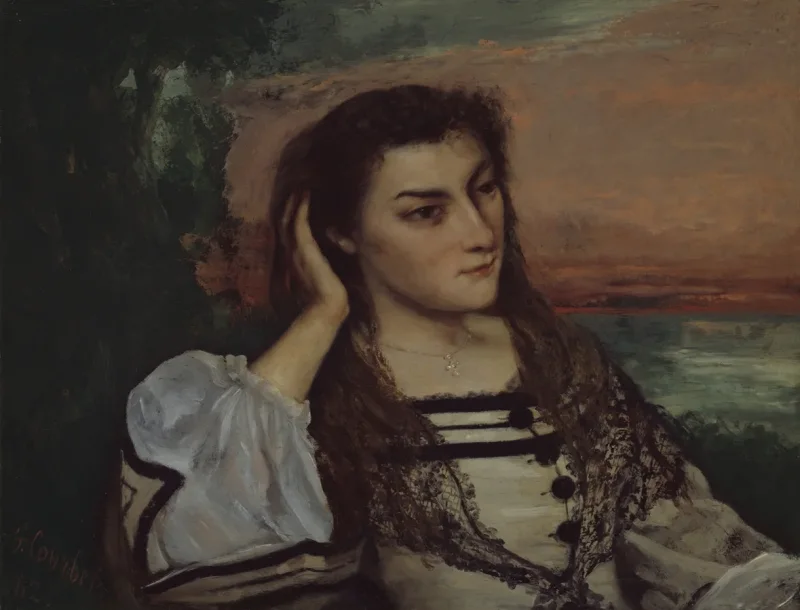 Gustave Courbet – Porträt von Gabrielle Borreau 1862 | Giclée Kunstdruck gerahmt