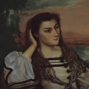 Gustave Courbet – Porträt von Gabrielle Borreau 1862 | Giclée Kunstdruck gerahmt