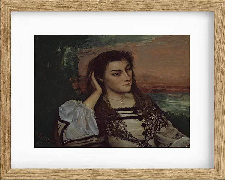 Gustave Courbet – Porträt von Gabrielle Borreau 1862 | Giclée Kunstdruck gerahmt