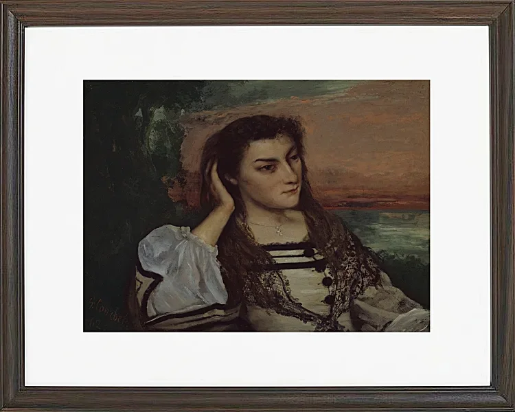 Gustave Courbet – Porträt von Gabrielle Borreau 1862 | Giclée Kunstdruck gerahmt