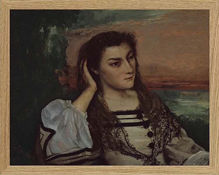 Gustave Courbet – Porträt von Gabrielle Borreau 1862 | Giclée Kunstdruck gerahmt