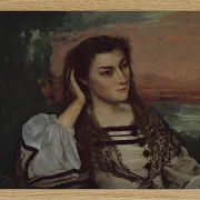 Gustave Courbet – Porträt von Gabrielle Borreau 1862 | Giclée Kunstdruck gerahmt