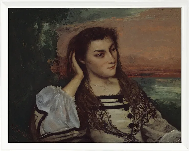 Gustave Courbet – Porträt von Gabrielle Borreau 1862 | Giclée Kunstdruck gerahmt