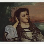 Gustave Courbet – Porträt von Gabrielle Borreau 1862 | Giclée Kunstdruck gerahmt