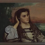 Gustave Courbet – Porträt von Gabrielle Borreau 1862 | Giclée Kunstdruck gerahmt