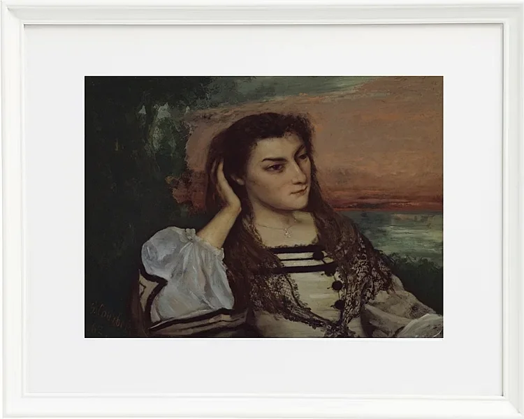 Gustave Courbet – Porträt von Gabrielle Borreau 1862 | Giclée Kunstdruck gerahmt