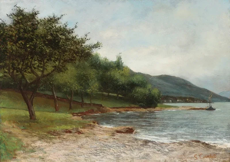 Gustave Courbet | Genèvesøens bred – 1865 | Indrammet kunsttryk | Realisme