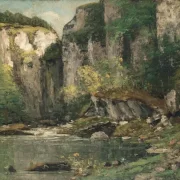 Gustave Courbet | Flod og klipper - 1873 | Indrammet kunsttryk | Realisme