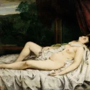 Gustave Courbet | Sovende nøgen kvinde - 1858 | Indrammet kunsttryk | Realisme