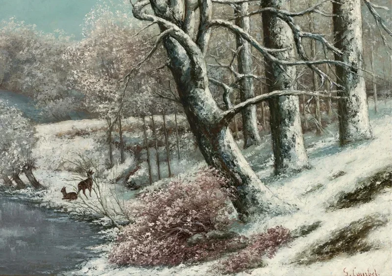 Gustave Courbet | Der Wald im Winter – 1869 | Gerahmter Kunstdruck | Realismus