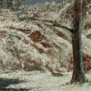 Gustave Courbet – Rehkitz im Schnee im Wald 1865 | Giclée Kunstdruck gerahmt