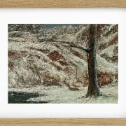 Gustave Courbet – Rehkitz im Schnee im Wald 1865 | Giclée Kunstdruck gerahmt