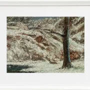 Gustave Courbet – Rehkitz im Schnee im Wald 1865 | Giclée Kunstdruck gerahmt