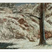 Gustave Courbet – Rehkitz im Schnee im Wald 1865 | Giclée Kunstdruck gerahmt
