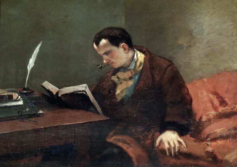 Gustave Courbet | Portræt af digteren Charles Baudelaire - 1865 | Indrammet kunsttryk | Realisme