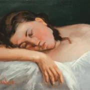 Gustave Courbet | Schlafendes Mädchen - 1847 | Gerahmter Kunstdruck | Realismus