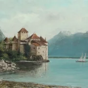 Gustave Courbet | Chillon Slot, Genevesøen – 1876 | Indrammet kunsttryk | Realisme