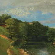 Gustave Courbet – Schloss am Fluss 1856 | Giclée Kunstdruck gerahmt
