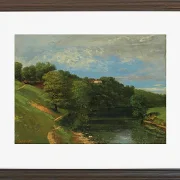 Gustave Courbet – Schloss am Fluss 1856 | Giclée Kunstdruck gerahmt