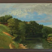 Gustave Courbet – Schloss am Fluss 1856 | Giclée Kunstdruck gerahmt