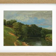 Gustave Courbet – Schloss am Fluss 1856 | Giclée Kunstdruck gerahmt