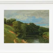 Gustave Courbet – Schloss am Fluss 1856 | Giclée Kunstdruck gerahmt